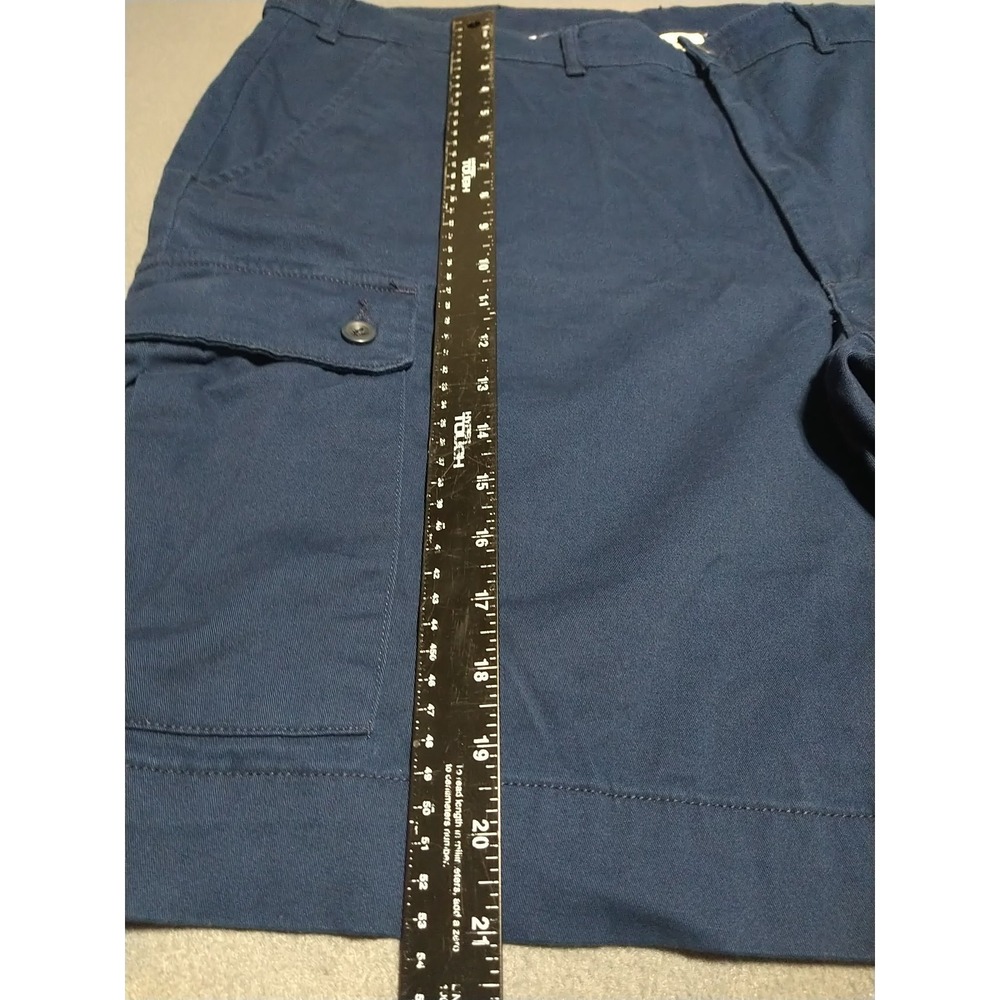 St John's Bay Cargo Shorts Men 46/9 Navy Soft Class Stretch Comfort Flat Travel - Picture 4 of 10